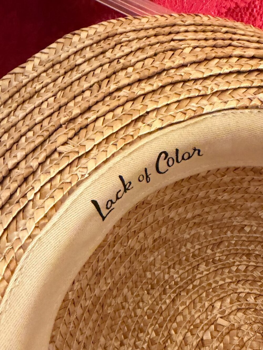Women's Lack of Color Tan Spencer Straw Boater Hat w/Black Ribbon Size Med - Picture 4 of 9